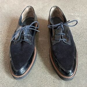Paul Green Navy Patent and Suede Loafers